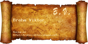 Brehm Viktor névjegykártya